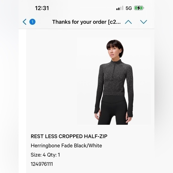 Lululemon Rest Less Cropped Half-Zip - Picture 6 of 6